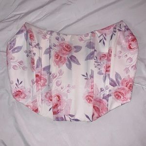 White Fox Corset Crop Top